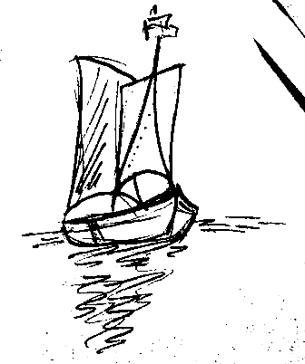 Illustrations fo a ship by Ema